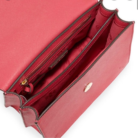 NWT - Tory Burch Robinson Convertible Shoulder Bag Dark Peony 28846 - Picture 4 of 10